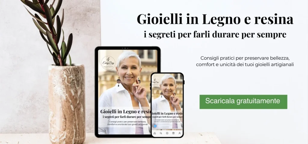 guida gratuita curare gioielli artigianali in legno e resina acciaio inossidabile ipoallergenico